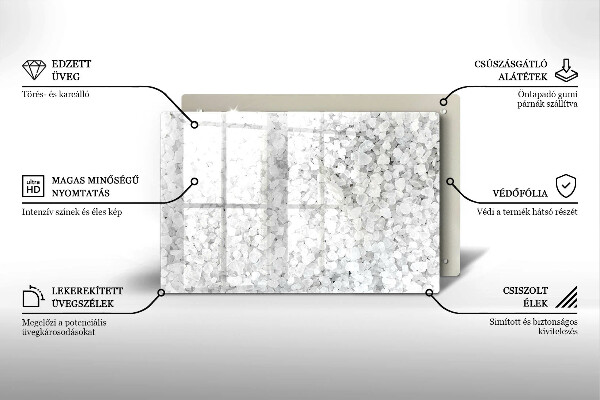 Skleněná deska za sporák Krystaly soli