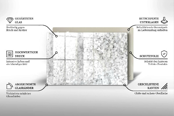 Skleněná deska za sporák Krystaly soli