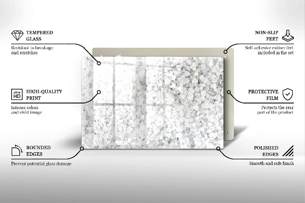 Skleněná deska za sporák Krystaly soli