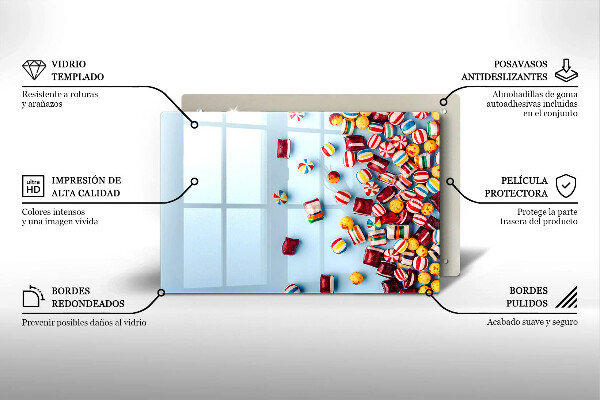 Skleněná deska za sporák Barevné bonbóny