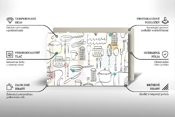 Skleněná deska za sporák Kuchyňské doplňky