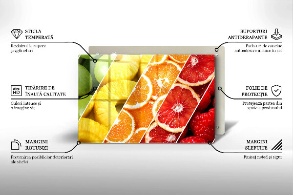 Skleněná deska za sporák Barevné ovoce