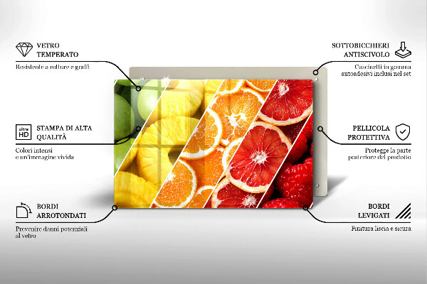 Skleněná deska za sporák Barevné ovoce