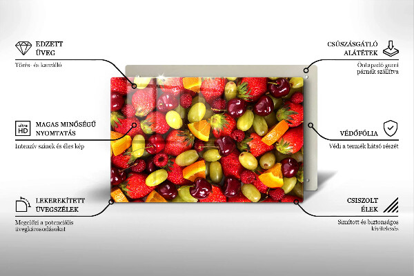 Skleněná deska za sporák Letní ovoce