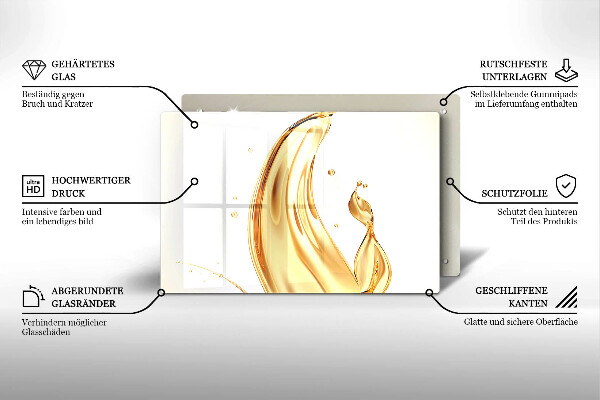 Skleněná deska za sporák olivový olej