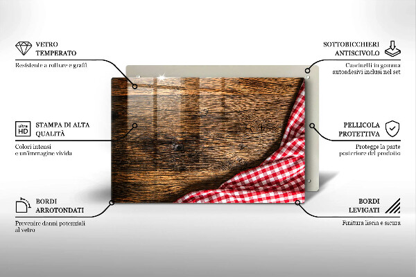 Skleněná deska za sporák Dřevěný stůl