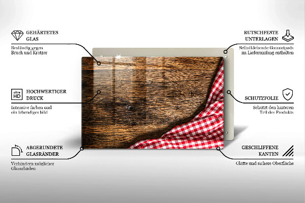 Skleněná deska za sporák Dřevěný stůl