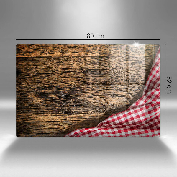 Skleněná deska za sporák Dřevěný stůl