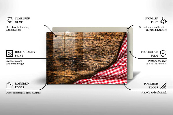 Skleněná deska za sporák Dřevěný stůl