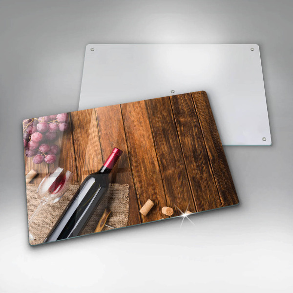 Skleněná deska za sporák Láhev červeného vína