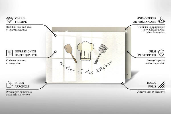 Skleněná deska za sporák Master of the Kitchen