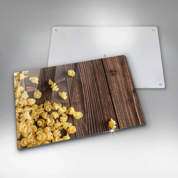 Skleněná deska za sporák Těstoviny na stole