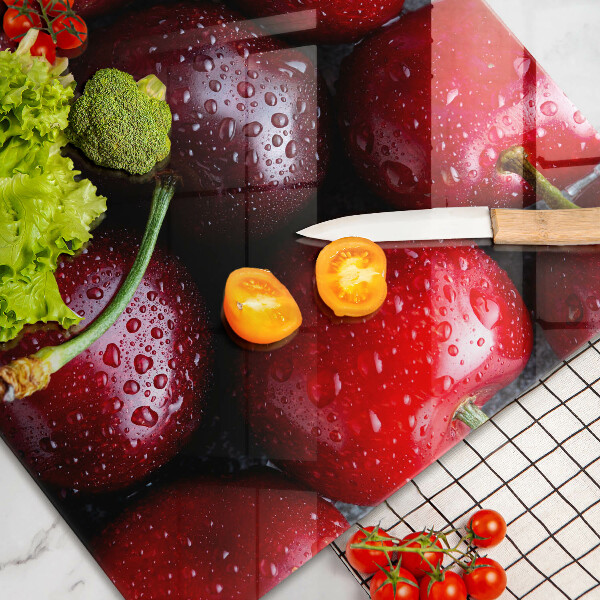 Skleněná deska za sporák Detailní záběr třešní