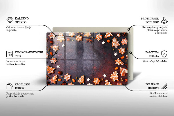 Skleněná deska za sporák Perníkové Vánoce