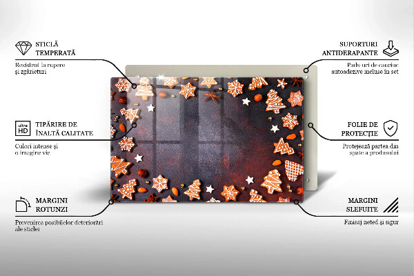 Skleněná deska za sporák Perníkové Vánoce