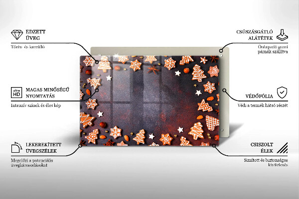 Skleněná deska za sporák Perníkové Vánoce