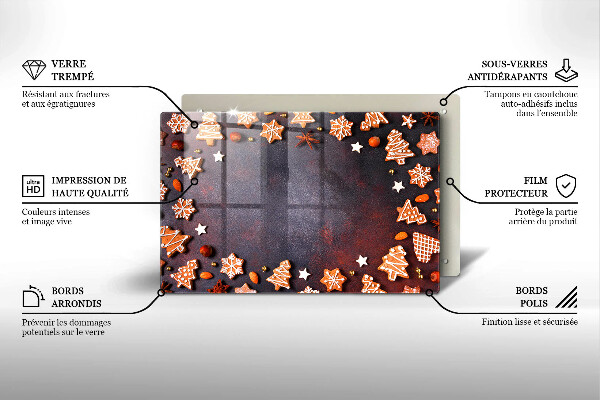 Skleněná deska za sporák Perníkové Vánoce