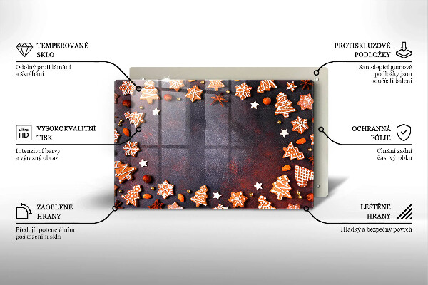 Skleněná deska za sporák Perníkové Vánoce