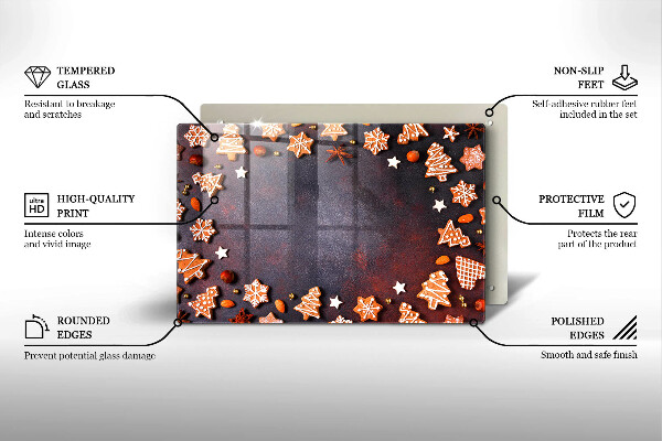 Skleněná deska za sporák Perníkové Vánoce