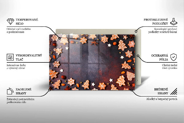 Skleněná deska za sporák Perníkové Vánoce