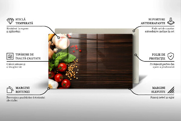 Skleněná deska za sporák Zelenina na stole