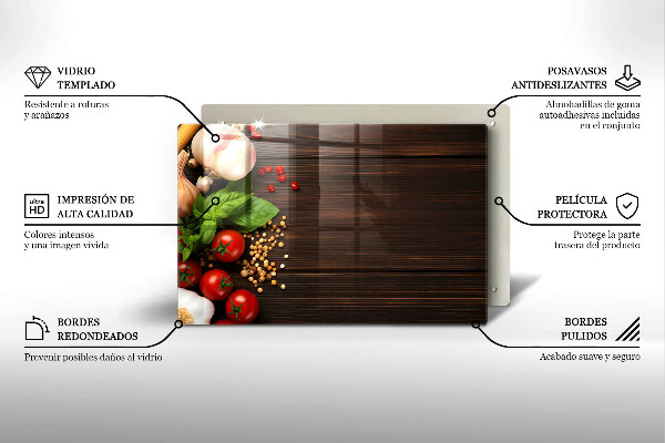 Skleněná deska za sporák Zelenina na stole