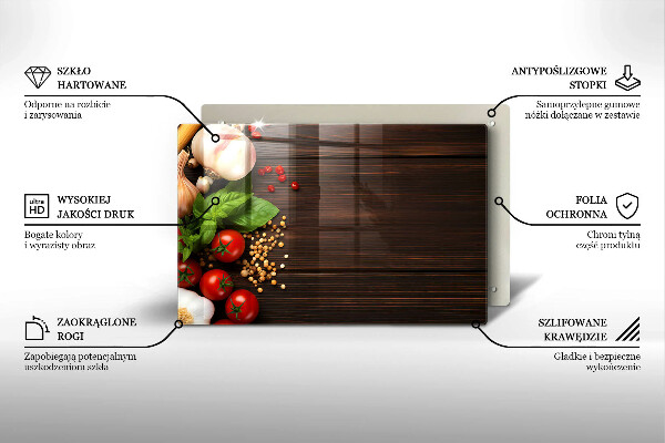 Skleněná deska za sporák Zelenina na stole