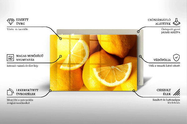 Skleněná deska za sporák Šťavnaté citrony