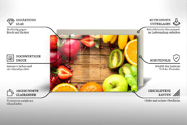 Skleněná deska za sporák Čerstvé ovoce