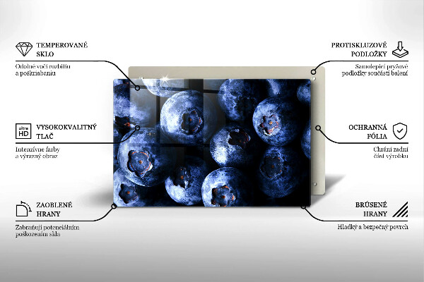 Skleněná deska za sporák Zblízka bobulí