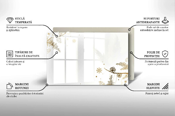 Skleněná deska za sporák Zimní dekorace