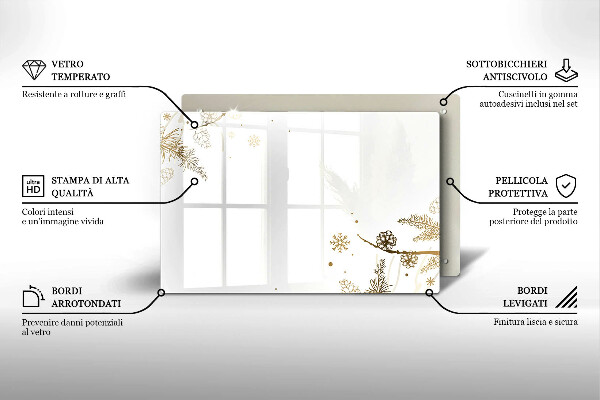 Skleněná deska za sporák Zimní dekorace
