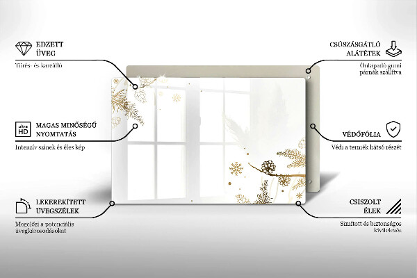 Skleněná deska za sporák Zimní dekorace