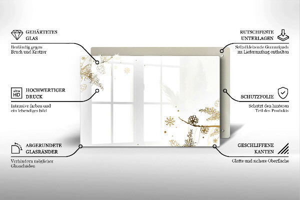 Skleněná deska za sporák Zimní dekorace