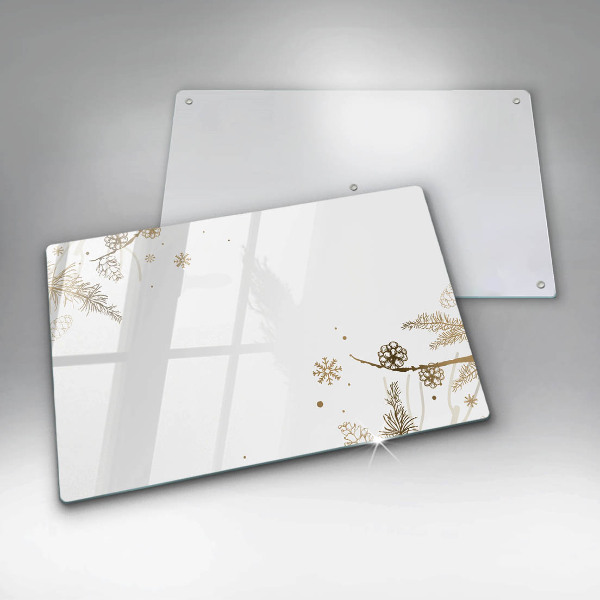 Skleněná deska za sporák Zimní dekorace