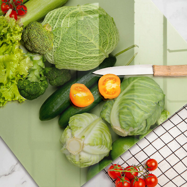 Skleněná deska za sporák Zelené ovoce a zelenina