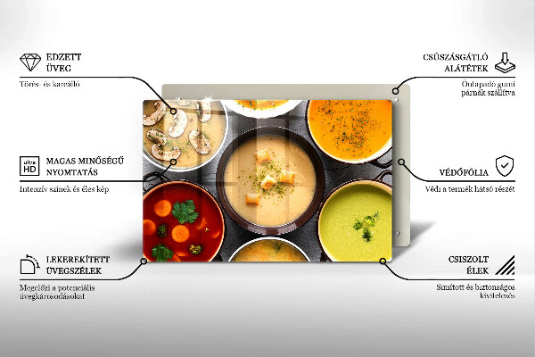 Skleněná deska za sporák Barevné polévky