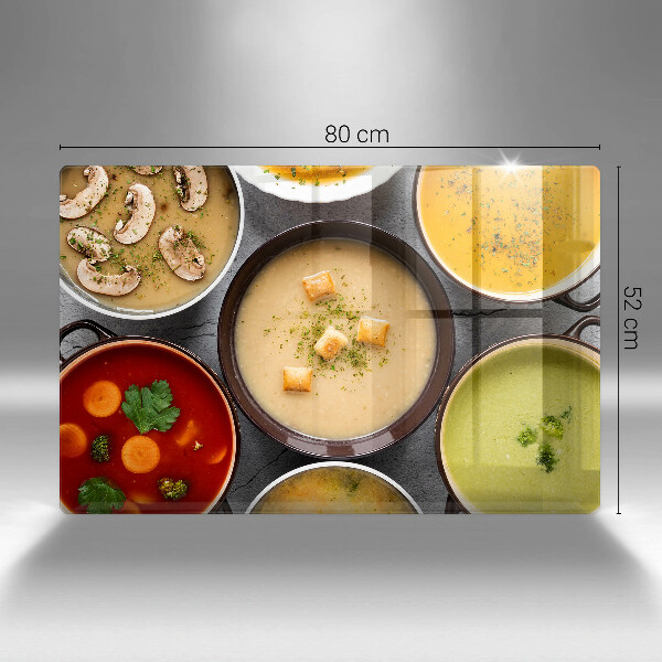 Skleněná deska za sporák Barevné polévky