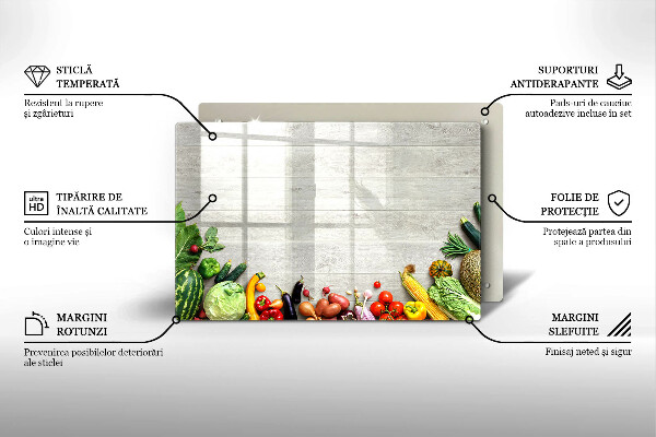 Skleněná deska za sporák Zelenina na krytech