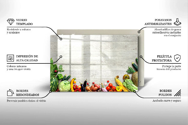 Skleněná deska za sporák Zelenina na krytech