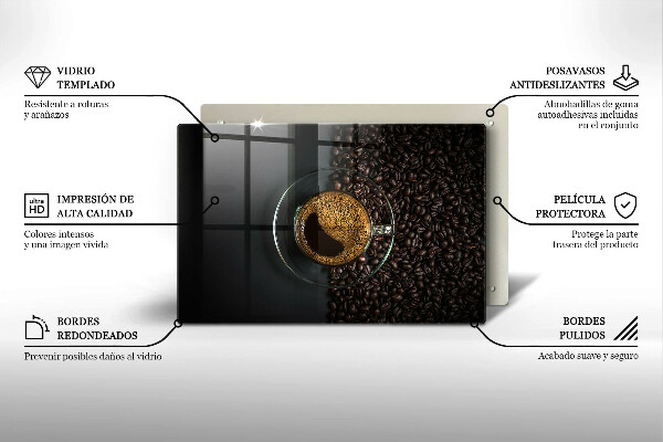 Skleněná deska za sporák Káva a fazole