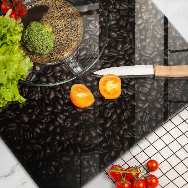 Skleněná deska za sporák Káva a fazole