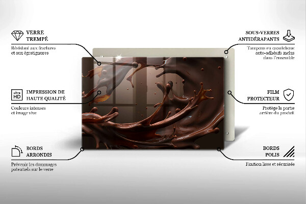 Skleněná deska za sporák Tekutá čokoláda
