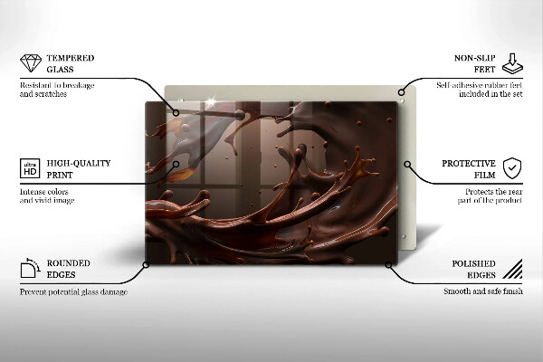 Skleněná deska za sporák Tekutá čokoláda