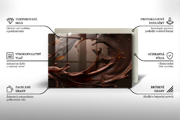 Skleněná deska za sporák Tekutá čokoláda