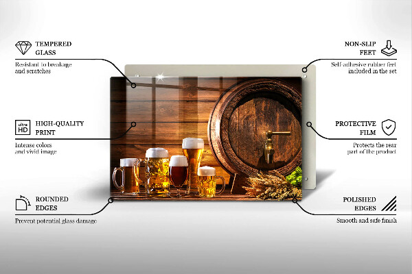 Skleněná deska za sporák Sud piva