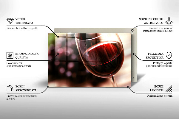 Skleněná deska za sporák Sklenka červeného vína