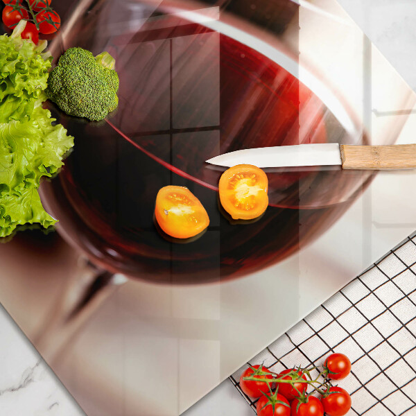 Skleněná deska za sporák Sklenka červeného vína