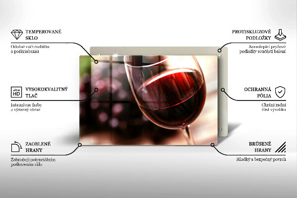 Skleněná deska za sporák Sklenka červeného vína