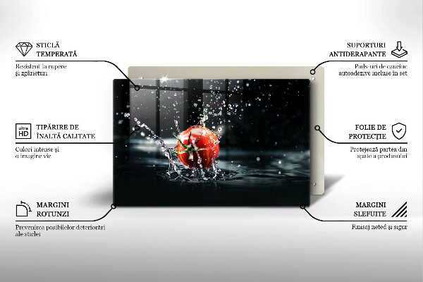 Skleněná deska za sporák Rajče ve vodě